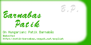barnabas patik business card