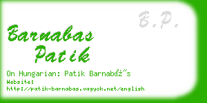 barnabas patik business card